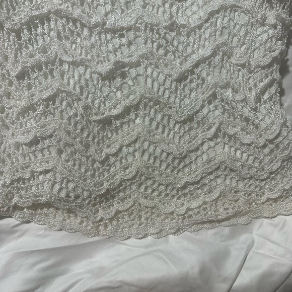 KROCHETTA by PAPILLON WHITE LACE SLEEVELESS TOP. SIZE L - Picture 4 of 4